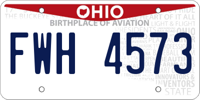 OH license plate FWH4573