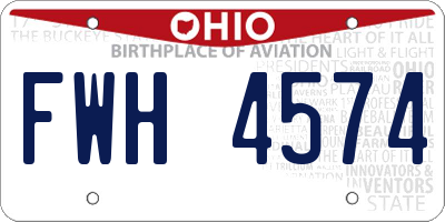OH license plate FWH4574