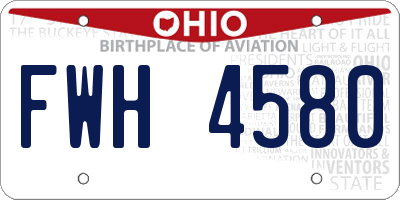 OH license plate FWH4580