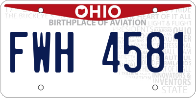 OH license plate FWH4581
