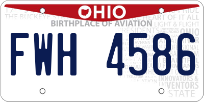 OH license plate FWH4586