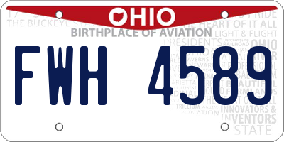 OH license plate FWH4589