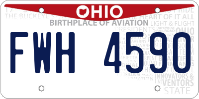 OH license plate FWH4590