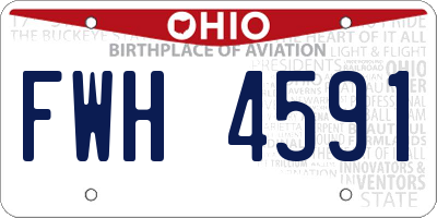 OH license plate FWH4591