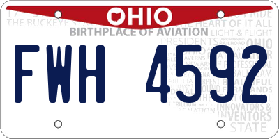 OH license plate FWH4592
