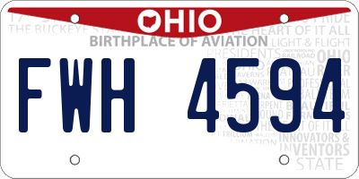 OH license plate FWH4594