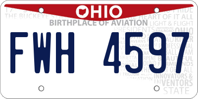 OH license plate FWH4597