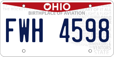 OH license plate FWH4598
