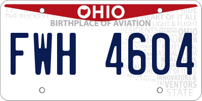 OH license plate FWH4604