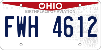 OH license plate FWH4612