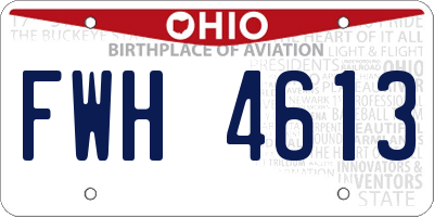 OH license plate FWH4613