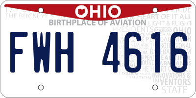 OH license plate FWH4616