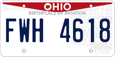 OH license plate FWH4618