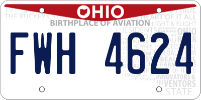 OH license plate FWH4624