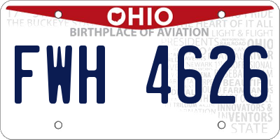 OH license plate FWH4626