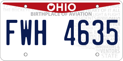 OH license plate FWH4635