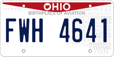 OH license plate FWH4641