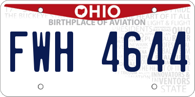 OH license plate FWH4644