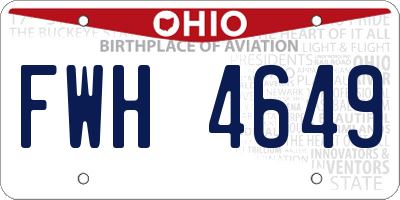 OH license plate FWH4649