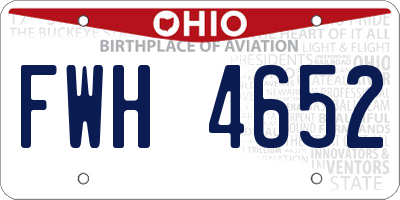 OH license plate FWH4652