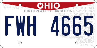 OH license plate FWH4665