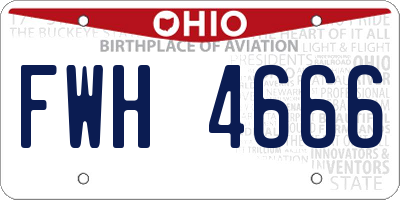 OH license plate FWH4666