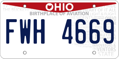 OH license plate FWH4669