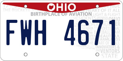 OH license plate FWH4671