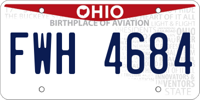 OH license plate FWH4684