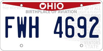 OH license plate FWH4692