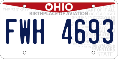 OH license plate FWH4693