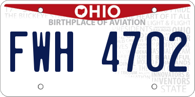 OH license plate FWH4702