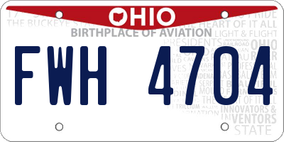 OH license plate FWH4704