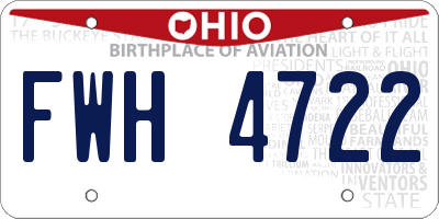 OH license plate FWH4722