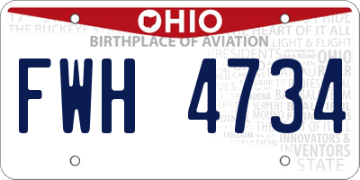 OH license plate FWH4734