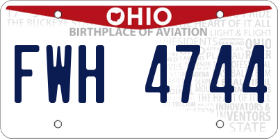 OH license plate FWH4744