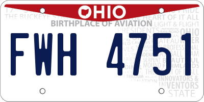 OH license plate FWH4751