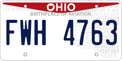 OH license plate FWH4763