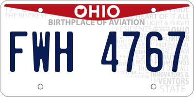 OH license plate FWH4767