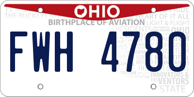 OH license plate FWH4780