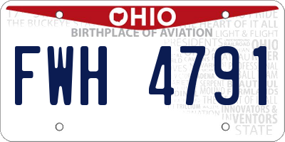 OH license plate FWH4791