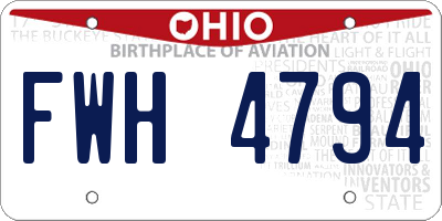 OH license plate FWH4794
