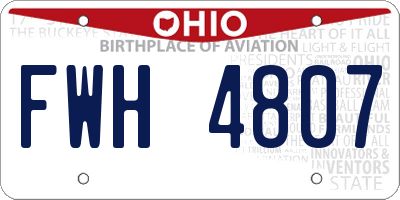 OH license plate FWH4807