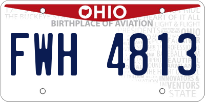 OH license plate FWH4813
