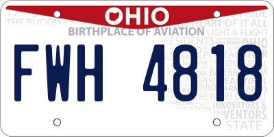 OH license plate FWH4818