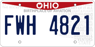 OH license plate FWH4821