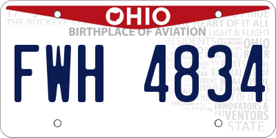OH license plate FWH4834