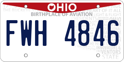 OH license plate FWH4846