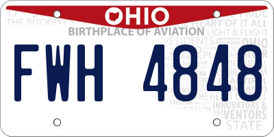 OH license plate FWH4848