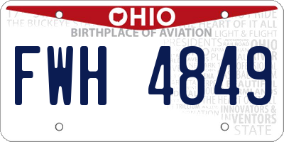 OH license plate FWH4849